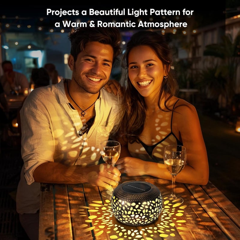 NFEVER Solar Lantern Outdoor Patio Decor: Solar Lanterns Outdoor Waterproof Hollow Out Retro Metal Solar Powered, Outside Yard Porch Garden Balcony Desk Bedroom Indoor Tabletop Decorations 2 Lighting Colors - Image 2